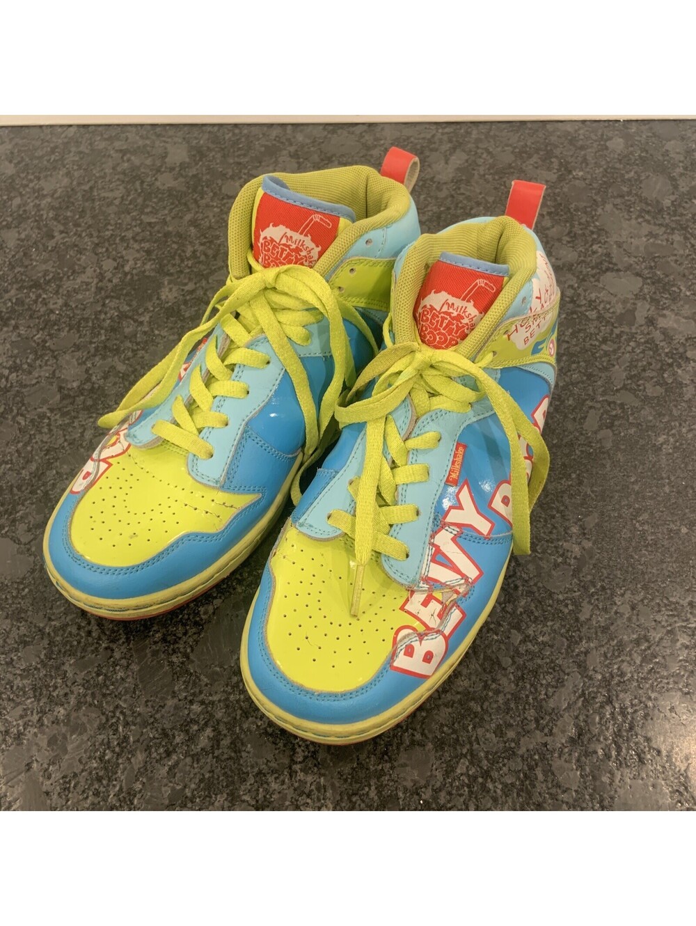Milkshake NYC Betty Boop  Multi Colored Hi-Top Sneakers Shoes Women's Size 8.5